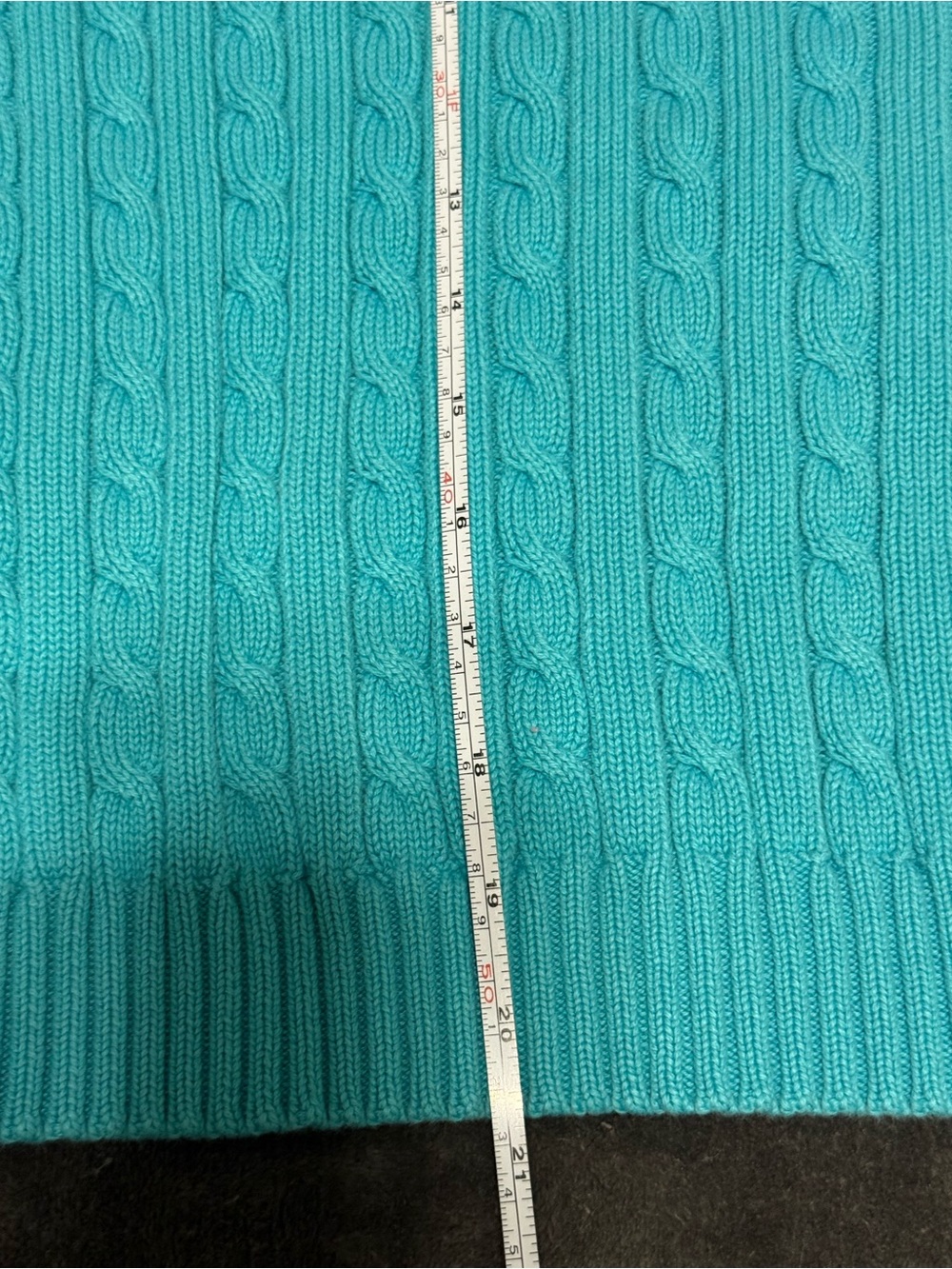 Ralph Lauren Cable-Knit Crewneck Sweater - Turquoise Blue - Picture 6 of 6